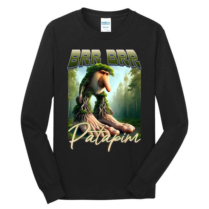Brr Brr Patapim Italian Brainrot Meme Forest Monkey Bootleg  Tall Long Sleeve T-Shirt