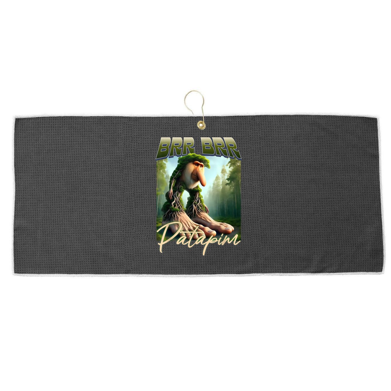 Brr Brr Patapim Italian Brainrot Meme Forest Monkey Bootleg  Large Microfiber Waffle Golf Towel