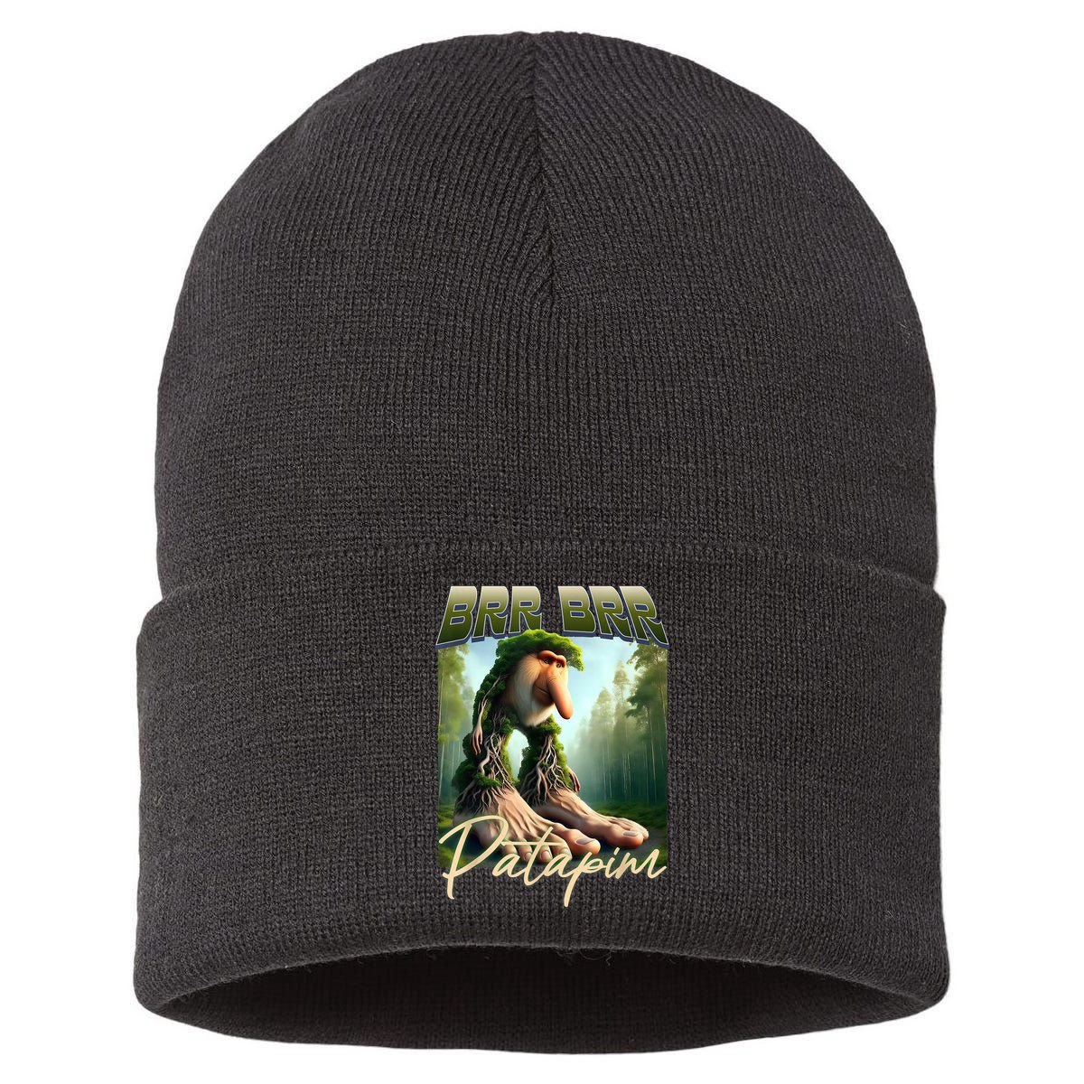 Brr Brr Patapim Italian Brainrot Meme Forest Monkey Bootleg  Sustainable Knit Beanie