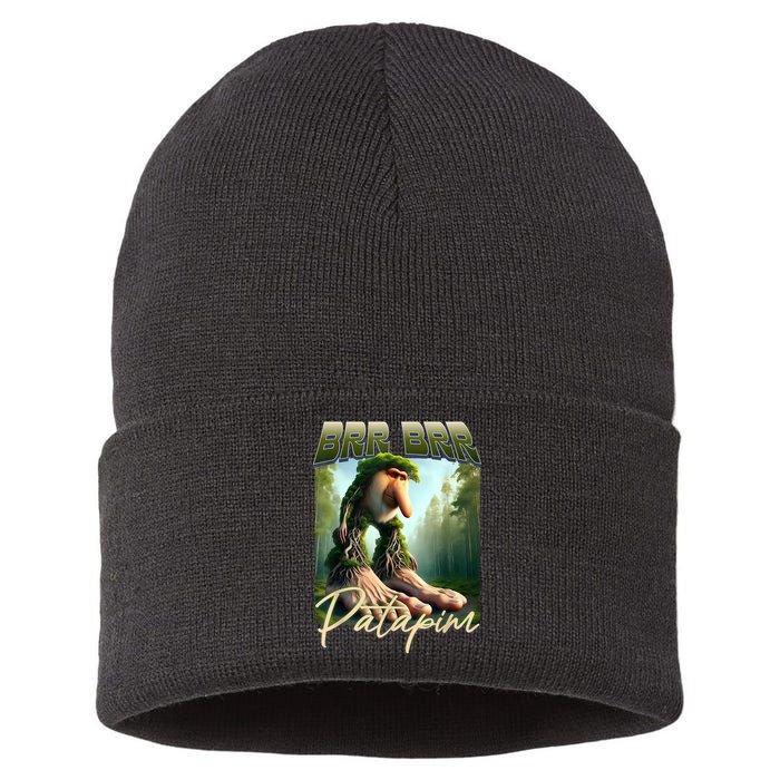 Brr Brr Patapim Italian Brainrot Meme Forest Monkey Bootleg  Sustainable Knit Beanie