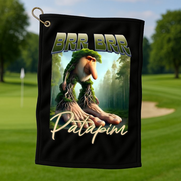 Brr Brr Patapim Italian Brainrot Meme Forest Monkey Bootleg  Golf Towel