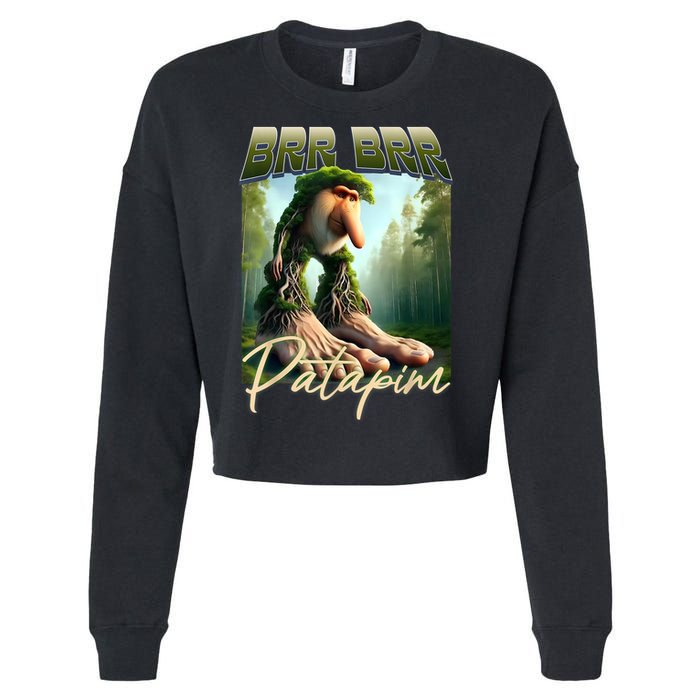 Brr Brr Patapim Italian Brainrot Meme Forest Monkey Bootleg  Cropped Pullover Crew