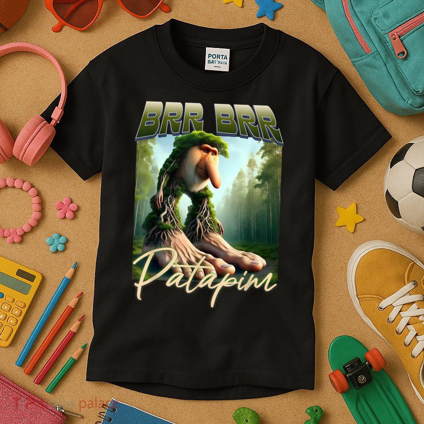 Brr Brr Patapim Italian Brainrot Meme Forest Monkey Bootleg  Kids T-Shirt