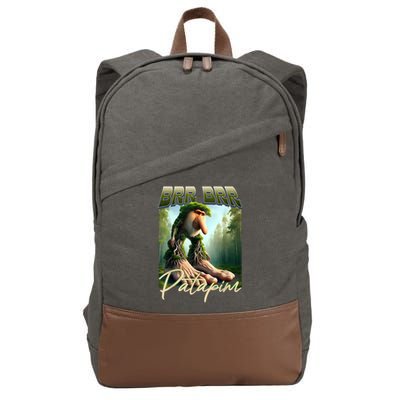 Brr Brr Patapim Italian Brainrot Meme Forest Monkey Bootleg  Cotton Canvas Backpack
