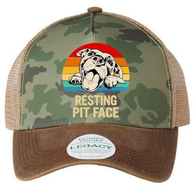 Bombshell Bullies Pit Bull Rescue Resting Pit Face Legacy Tie Dye Trucker Hat