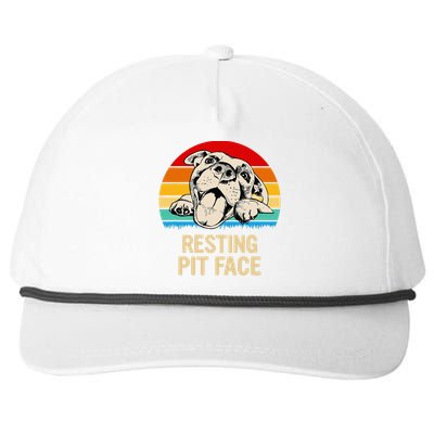 Bombshell Bullies Pit Bull Rescue Resting Pit Face Snapback Five-Panel Rope Hat