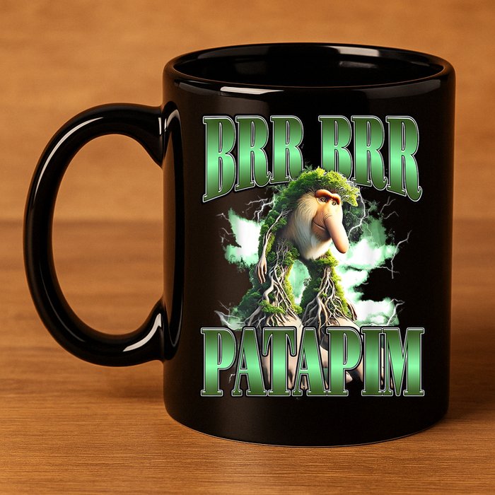 Brr Brr Patapim Italian Brainrot Meme 11oz C Handle Ceramic Mug