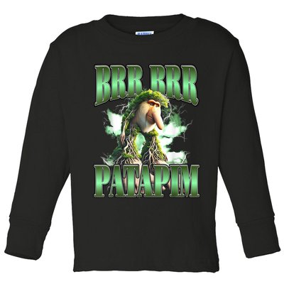 Brr Brr Patapim Italian Brainrot Meme Toddler Long Sleeve Shirt