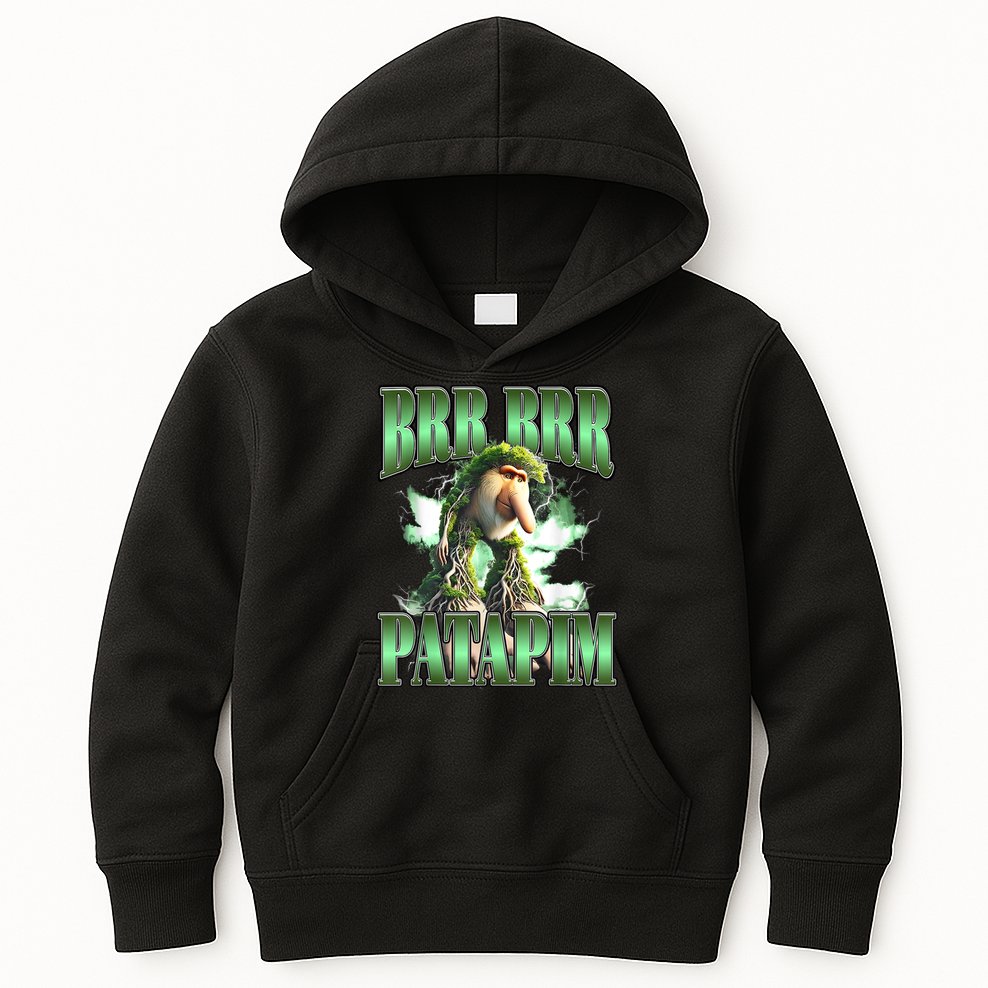 Brr Brr Patapim Italian Brainrot Meme Kids Hoodie