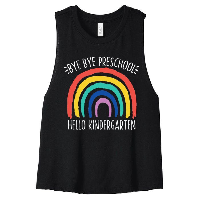 BYE BYE PRESCHOOL HELLO KINDERGARTEN School Teacher Student Women's Racerback Cropped Tank