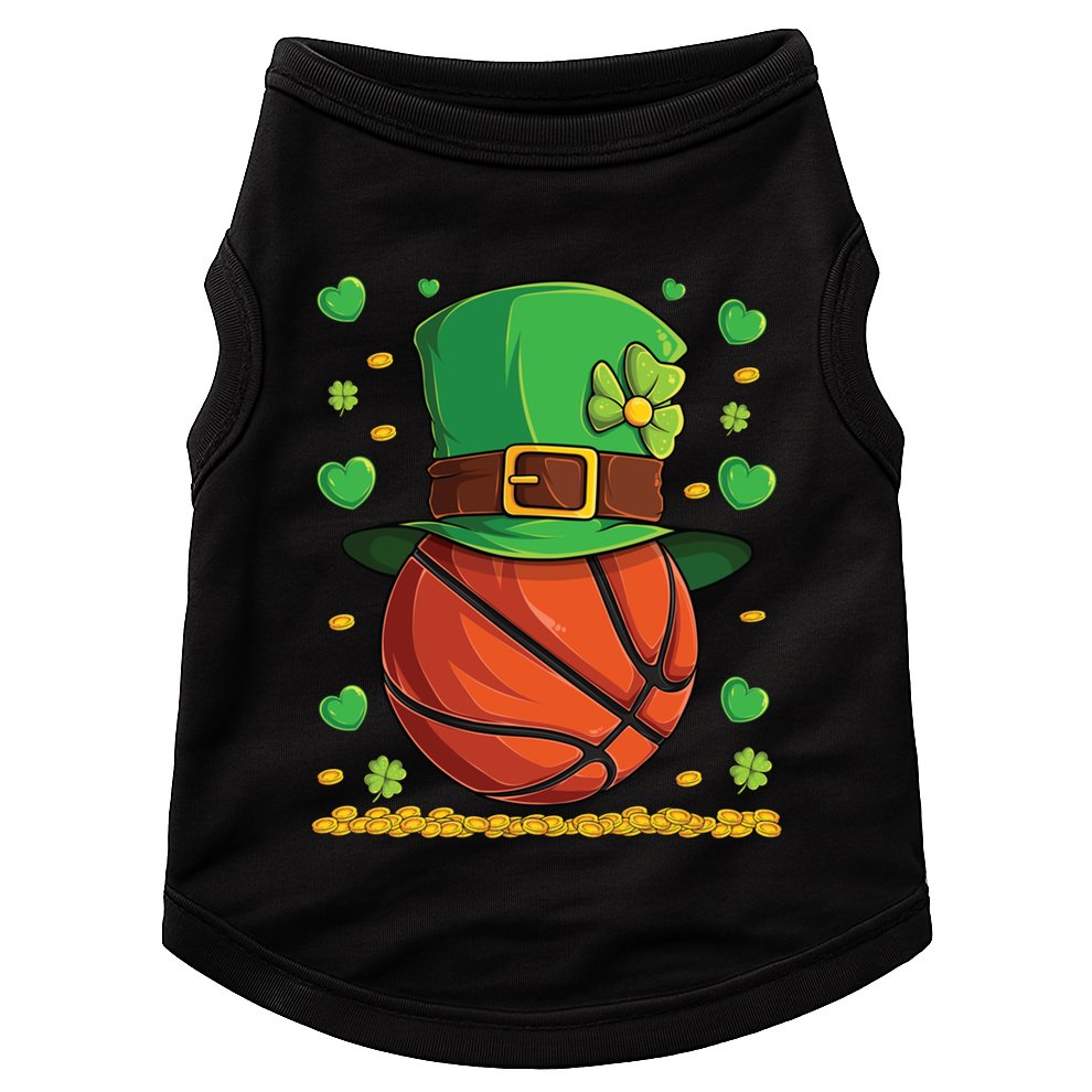 Basketball Ball Patricks Day Lucky Basketball Player Sport Gift Doggie Tank