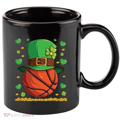 Basketball Ball Patricks Day Lucky Basketball Player Sport Gift 11oz C Handle Ceramic Mug
