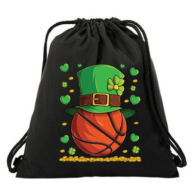 Basketball Ball Patricks Day Lucky Basketball Player Sport Gift Drawstring Bag