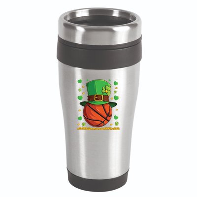 Basketball Ball Patricks Day Lucky Basketball Player Sport Gift 16oz Travel Tumbler