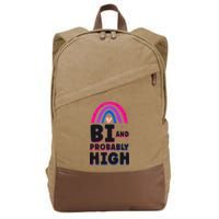 Bisexual Bi Pride Flag Bi And Probably High Cotton Canvas Backpack