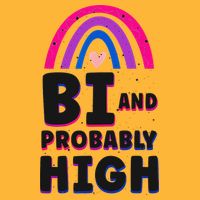 Bisexual Bi Pride Flag Bi And Probably High Pom Pom 12in Knit Beanie