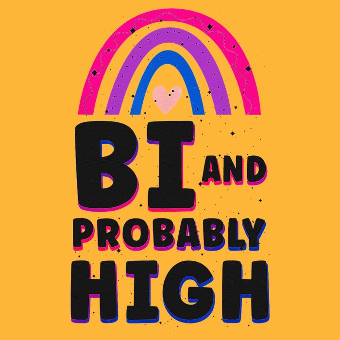 Bisexual Bi Pride Flag Bi And Probably High Pom Pom 12in Knit Beanie