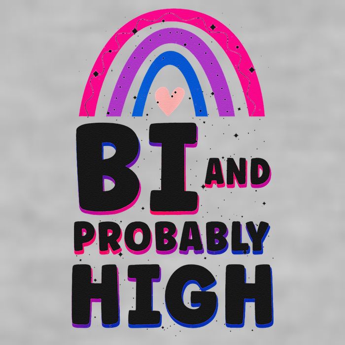 Bisexual Bi Pride Flag Bi And Probably High Ladies PosiCharge Tri-Blend Wicking Tank