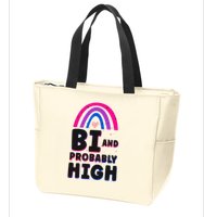 Bisexual Bi Pride Flag Bi And Probably High Zip Tote Bag