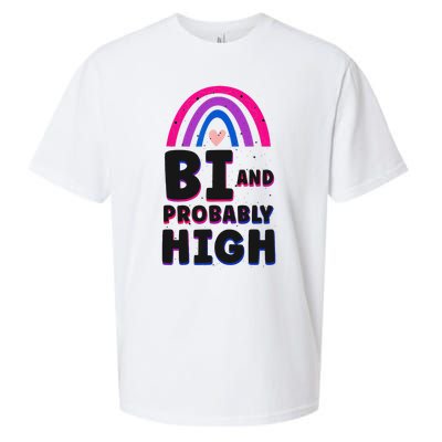 Bisexual Bi Pride Flag Bi And Probably High Sueded Cloud Jersey T-Shirt