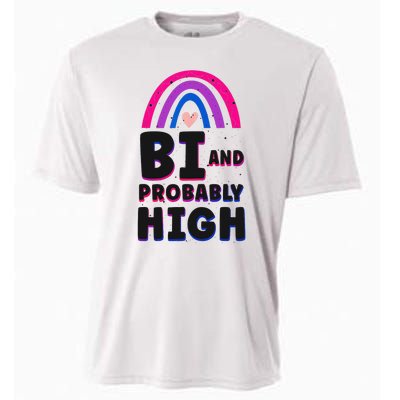 Bisexual Bi Pride Flag Bi And Probably High Cooling Performance Crew T-Shirt