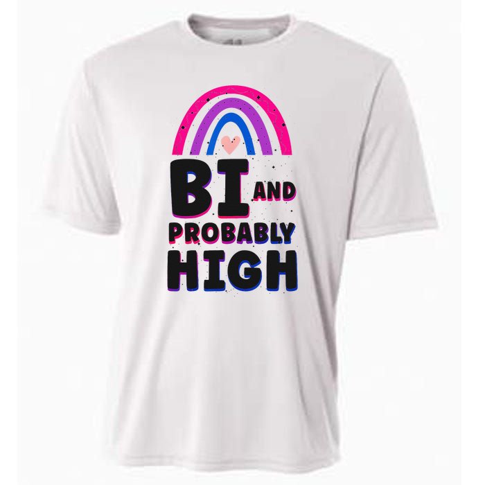 Bisexual Bi Pride Flag Bi And Probably High Cooling Performance Crew T-Shirt