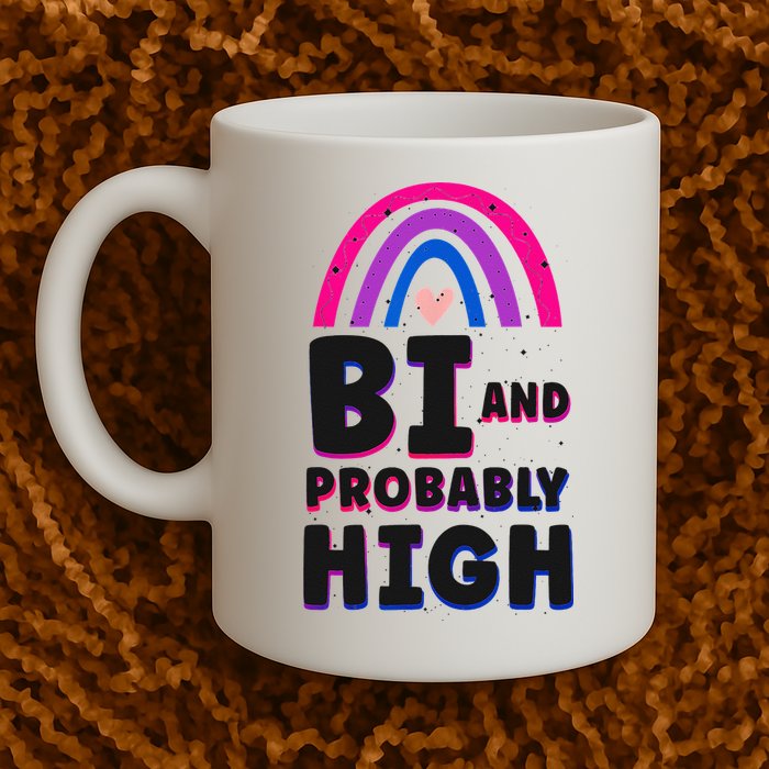 Bisexual Bi Pride Flag Bi And Probably High Mug