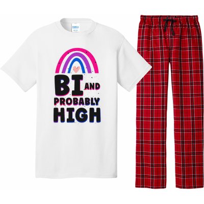 Bisexual Bi Pride Flag Bi And Probably High Pajama Set