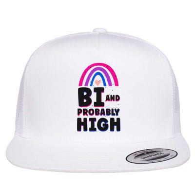 Bisexual Bi Pride Flag Bi And Probably High Flatbill Hat