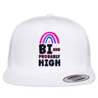 Bisexual Bi Pride Flag Bi And Probably High Flatbill Hat