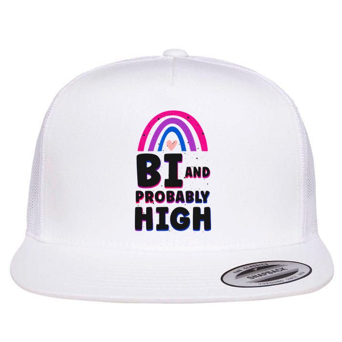 Bisexual Bi Pride Flag Bi And Probably High Flatbill Hat