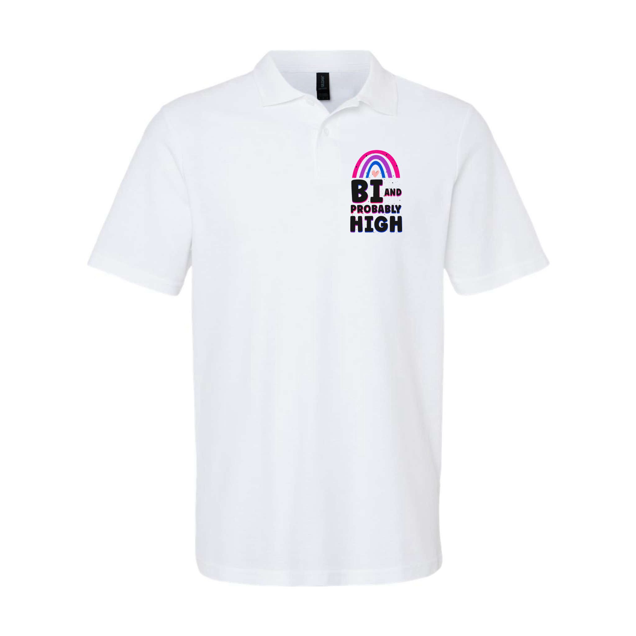 Bisexual Bi Pride Flag Bi And Probably High Polo