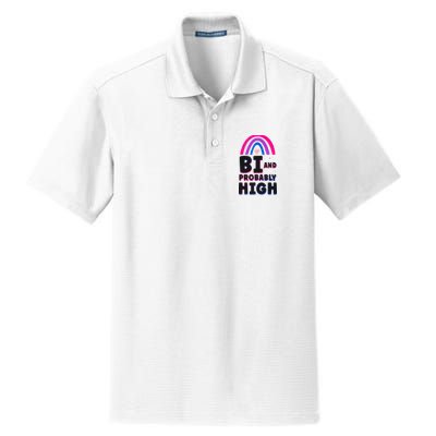 Bisexual Bi Pride Flag Bi And Probably High Dry Zone Grid Polo