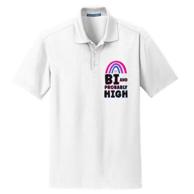 Bisexual Bi Pride Flag Bi And Probably High Dry Zone Grid Polo