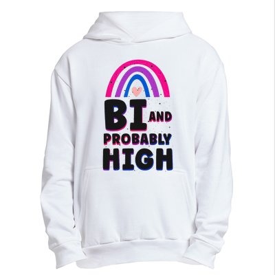 Bisexual Bi Pride Flag Bi And Probably High Urban Pullover Hoodie