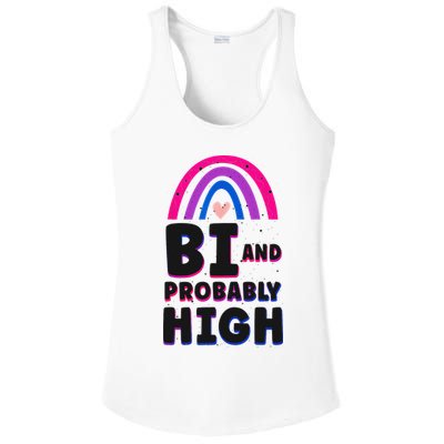 Bisexual Bi Pride Flag Bi And Probably High Ladies PosiCharge Competitor Racerback Tank