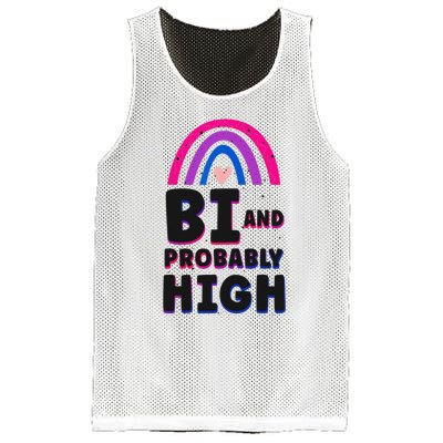 Bisexual Bi Pride Flag Bi And Probably High Mesh Reversible Basketball Jersey Tank