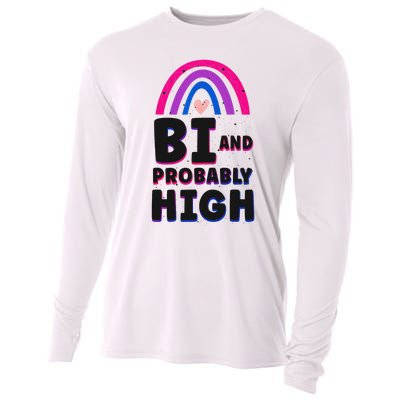 Bisexual Bi Pride Flag Bi And Probably High Cooling Performance Long Sleeve Crew