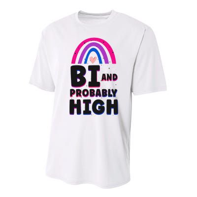 Bisexual Bi Pride Flag Bi And Probably High Performance Sprint T-Shirt