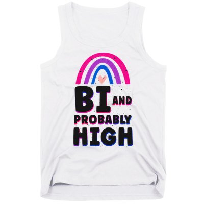 Bisexual Bi Pride Flag Bi And Probably High Tank Top