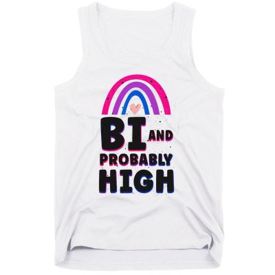 Bisexual Bi Pride Flag Bi And Probably High Tank Top