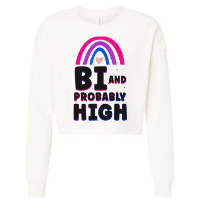 Bisexual Bi Pride Flag Bi And Probably High Cropped Pullover Crew