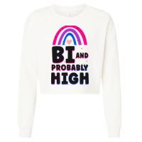 Bisexual Bi Pride Flag Bi And Probably High Cropped Pullover Crew