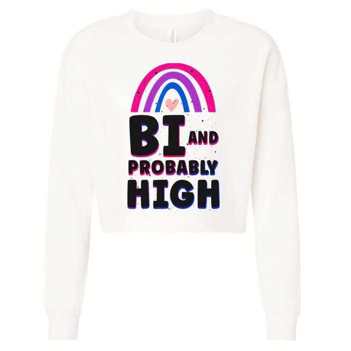 Bisexual Bi Pride Flag Bi And Probably High Cropped Pullover Crew
