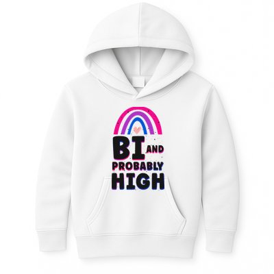 Bisexual Bi Pride Flag Bi And Probably High Kids Hoodie