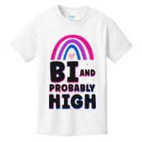 Bisexual Bi Pride Flag Bi And Probably High Kids T-Shirt