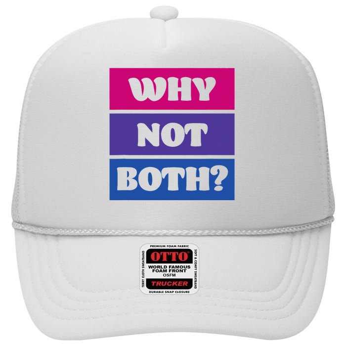 Bisexual Bi Pride Flag Why Not Both Lgbtq High Crown Mesh Back Trucker Hat