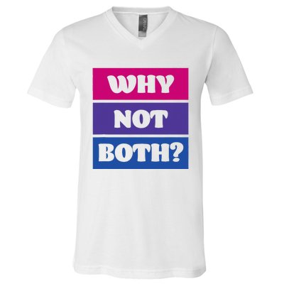 Bisexual Bi Pride Flag Why Not Both Lgbtq V-Neck T-Shirt