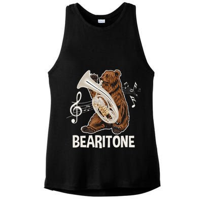 Bearitone Baritone Player Euphonium Lover Marching Band Ladies PosiCharge Tri-Blend Wicking Tank