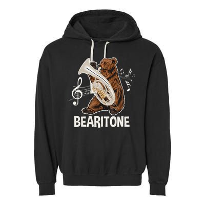 Bearitone Baritone Player Euphonium Lover Marching Band Garment-Dyed Fleece Hoodie